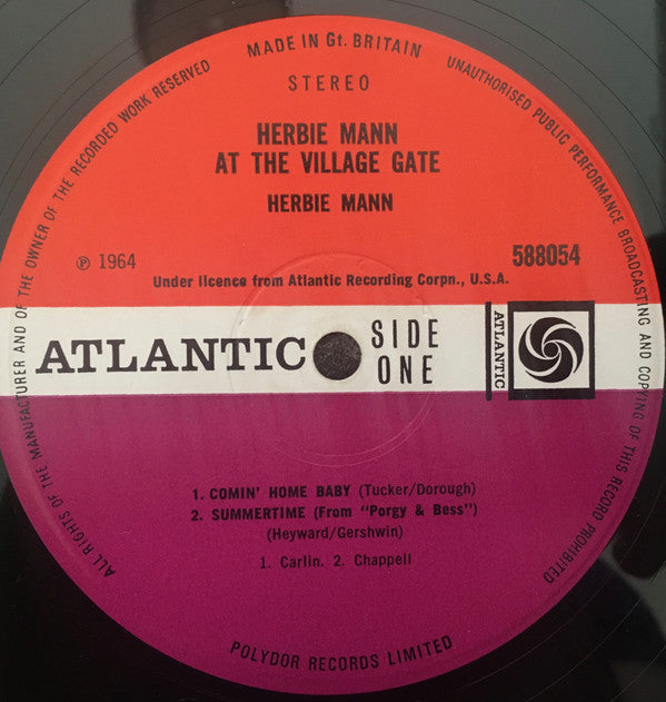 Herbie Mann : Herbie Mann At The Village Gate (LP, Album)