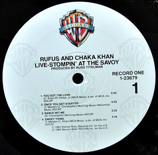 Rufus & Chaka Khan : Live - Stompin' At The Savoy (2xLP, Album, All)