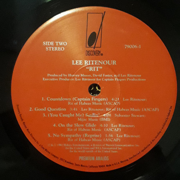 Lee Ritenour : Rit (LP, Album)
