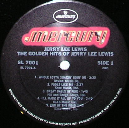 Jerry Lee Lewis : The Golden Rock Hits Of Jerry Lee Lewis (LP, Album, RE, 10-)