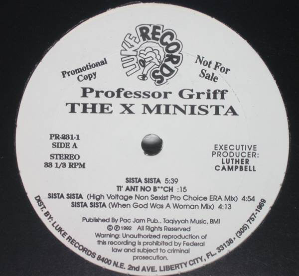 Professor Griff : Sista Sista (12", Promo)