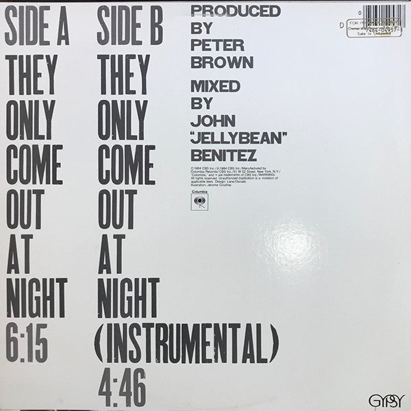 Peter Brown (2) : They Only Come Out At Night (12", Single, Promo)