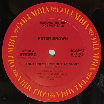 Peter Brown (2) : They Only Come Out At Night (12", Single, Promo)