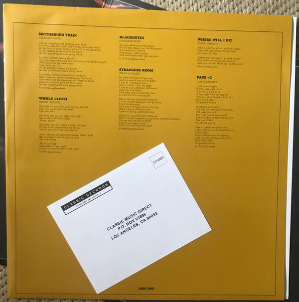 Crosby & Nash : Graham Nash David Crosby (LP, Album, RE, RM, 200)
