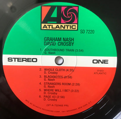 Crosby & Nash : Graham Nash David Crosby (LP, Album, RE, RM, 200)