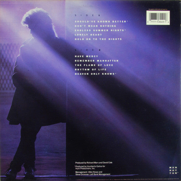 Richard Marx : Richard Marx (LP, Album, Car)
