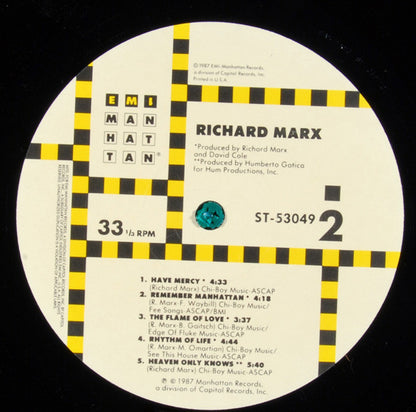 Richard Marx : Richard Marx (LP, Album, Car)