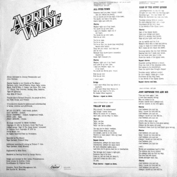 April Wine : The Nature Of The Beast (LP, Album, Jac)