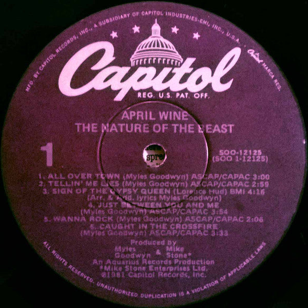 April Wine : The Nature Of The Beast (LP, Album, Jac)