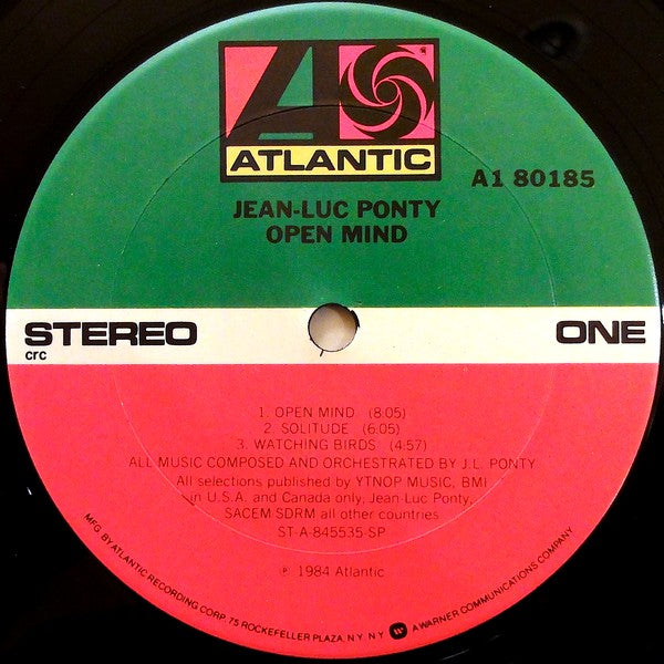 Jean-Luc Ponty : Open Mind (LP, Club)