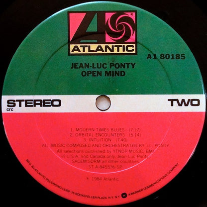 Jean-Luc Ponty : Open Mind (LP, Club)
