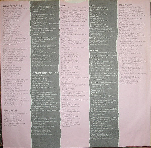 Al Jarreau : Breakin' Away (LP, Album, Jac)