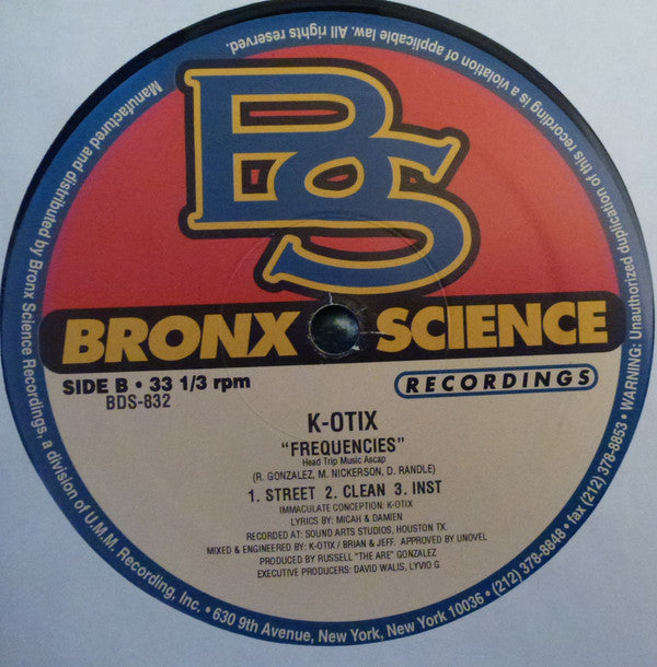 K-Otix : Mind Over Matter / Frequencies  (12")