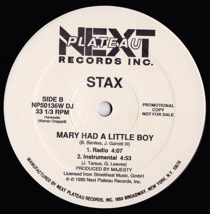 Stax : Mary Had A Little Boy (12", Promo)