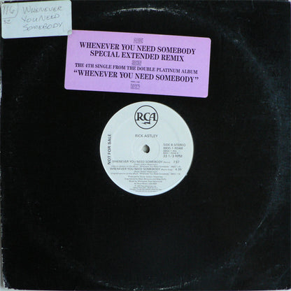 Rick Astley : Whenever You Need Somebody (12", Promo)