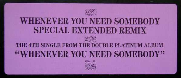 Rick Astley : Whenever You Need Somebody (12", Promo)