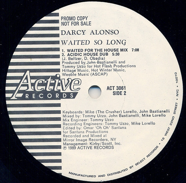 Darcy Alonso : Waited So Long (12", Promo)