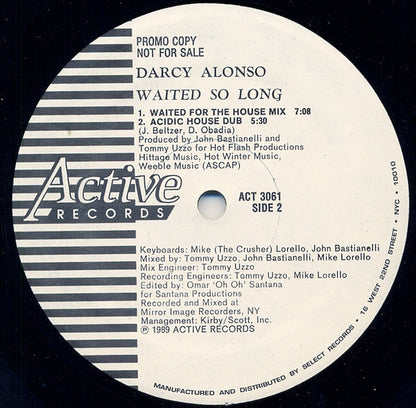 Darcy Alonso : Waited So Long (12", Promo)