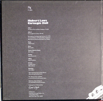 Hubert Laws : Carnegie Hall (LP, Album, RE, RP, Gat)