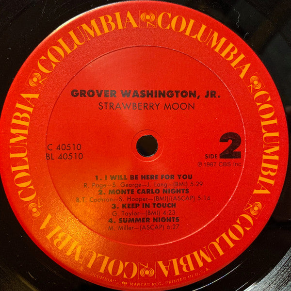Grover Washington, Jr. : Strawberry Moon (LP, Album, Car)