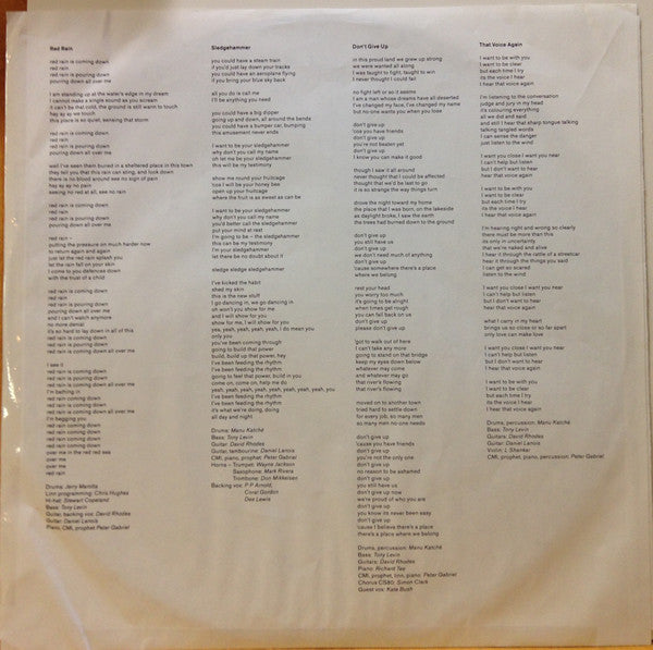 Peter Gabriel : So (LP, Album, Club, RCA)