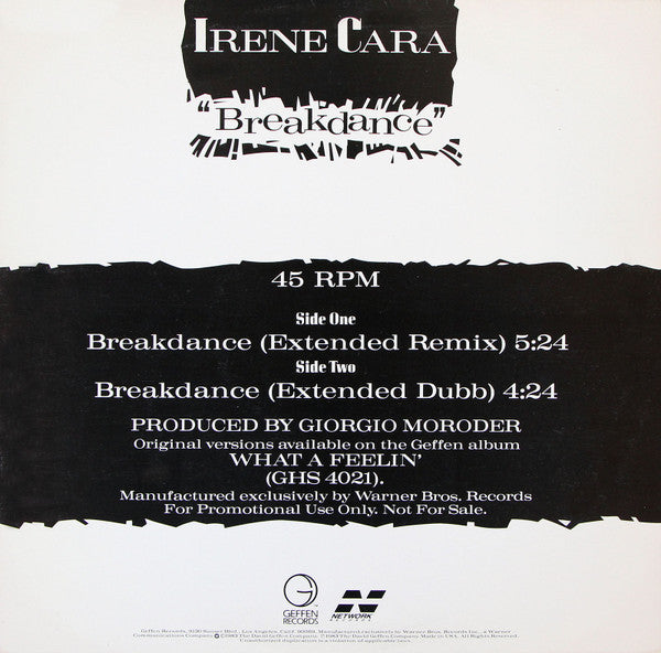 Irene Cara : Breakdance (12", Promo)