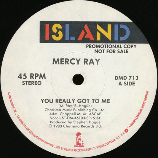 Mercy Ray : You Really Got To Me (12", Promo)