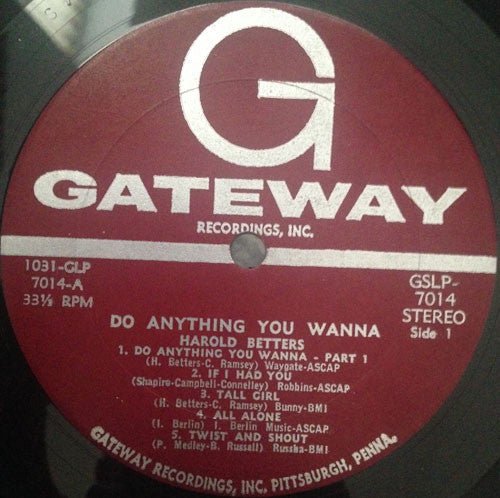 Harold Betters : Do Anything You Wanna (LP, Album)