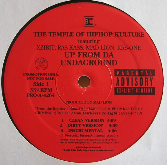 The Temple Of Hiphop : Up From Da Undaground / We Gon' Ride (12", Promo)