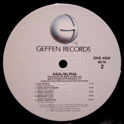 Asia (2) : Alpha (LP, Album, Win)