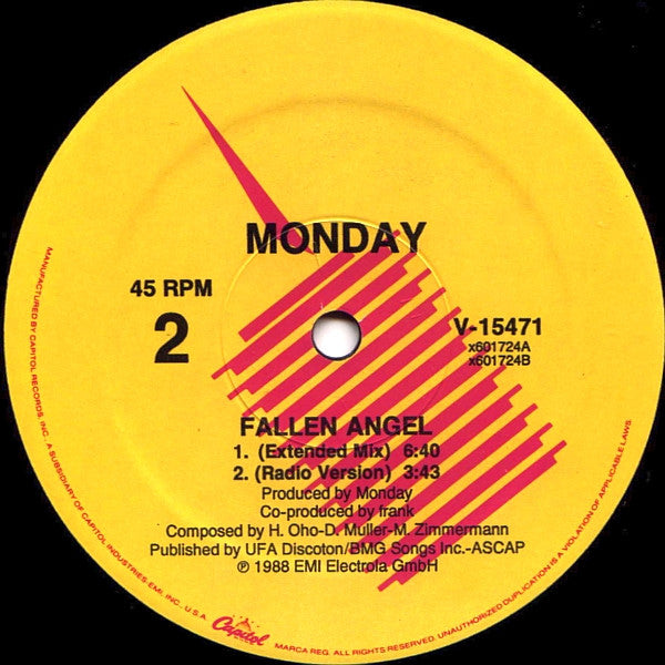 Monday : Fallen Angel (12", Single)