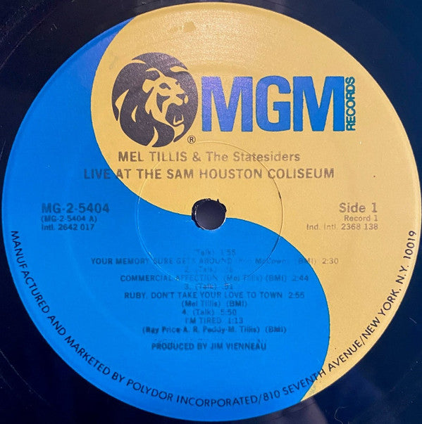 Mel Tillis And The Statesiders (2) : Live At The Sam Houston Coliseum & Birmingham Municipal Auditorium (2xLP, Comp)