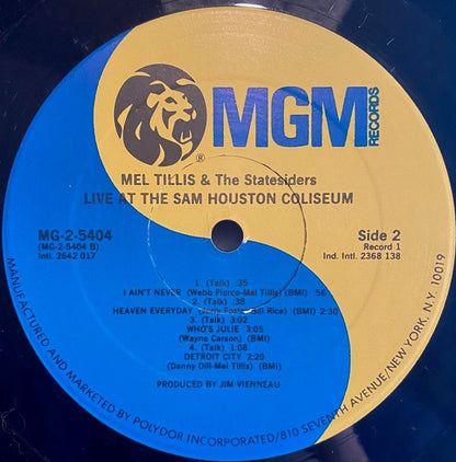 Mel Tillis And The Statesiders (2) : Live At The Sam Houston Coliseum & Birmingham Municipal Auditorium (2xLP, Comp)