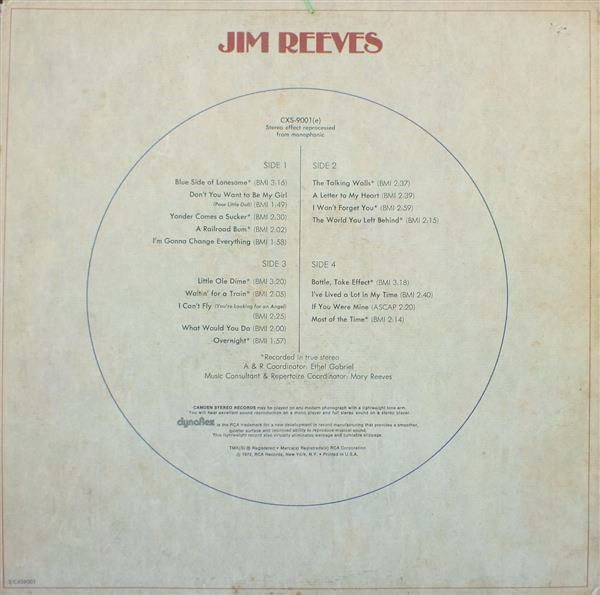 Jim Reeves : Jim Reeves (2xLP, Album, Comp, Gat)