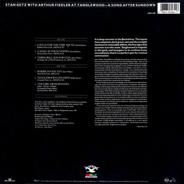 Stan Getz With Arthur Fiedler : A Song After Sundown (Stan Getz With Arthur Fiedler At Tanglewood) (LP, RE, Dig)