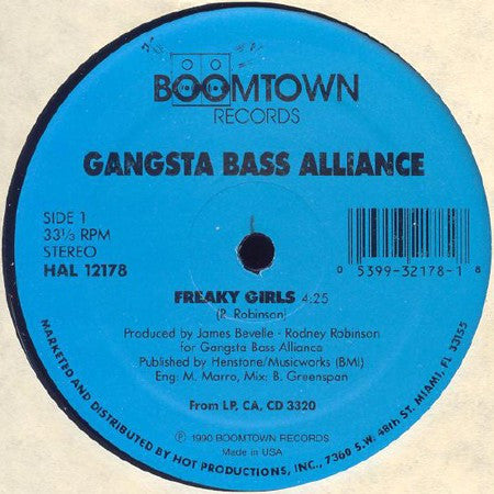 Gangsta Bass Alliance : Freaky Girls (12")