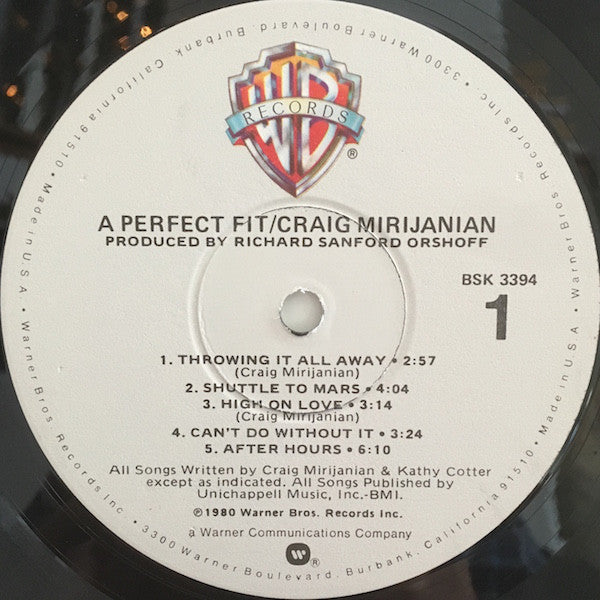 Craig Mirijanian : A Perfect Fit (LP, Album)