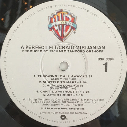 Craig Mirijanian : A Perfect Fit (LP, Album)