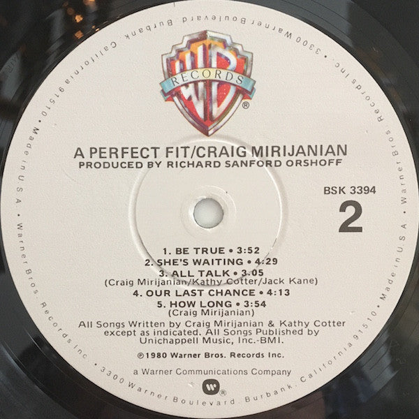 Craig Mirijanian : A Perfect Fit (LP, Album)