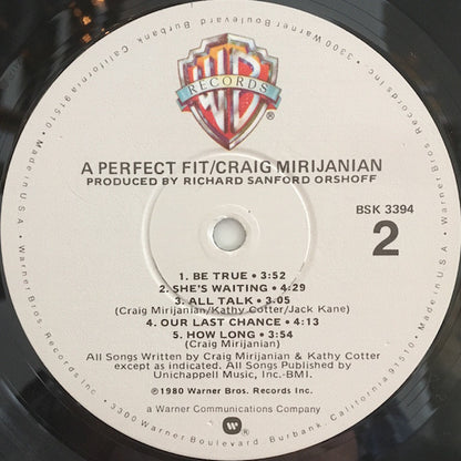Craig Mirijanian : A Perfect Fit (LP, Album)
