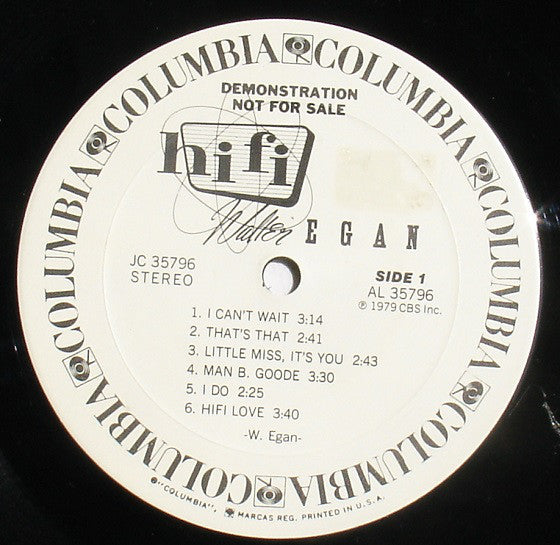 Walter Egan : Hi Fi (LP, Album, Promo, San)