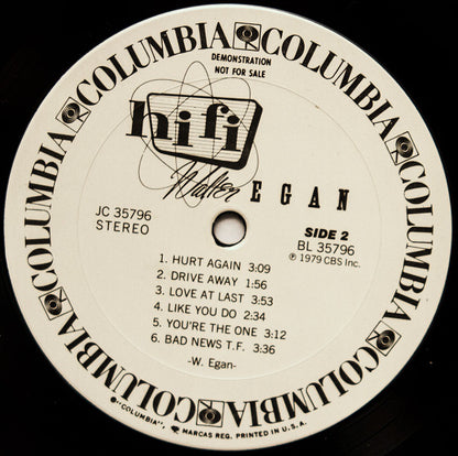 Walter Egan : Hi Fi (LP, Album, Promo, San)