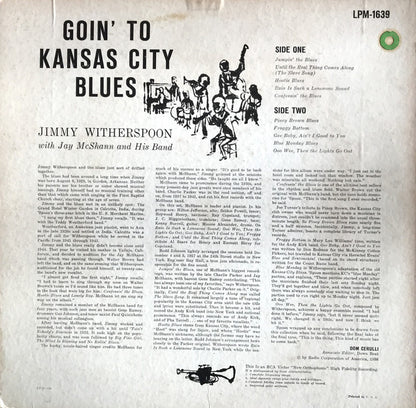 Jimmy Witherspoon With Jay McShann And His Orchestra : Goin' To Kansas City Blues (LP, Album, Mono)