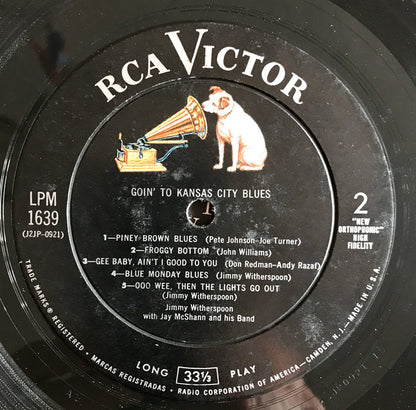 Jimmy Witherspoon With Jay McShann And His Orchestra : Goin' To Kansas City Blues (LP, Album, Mono)