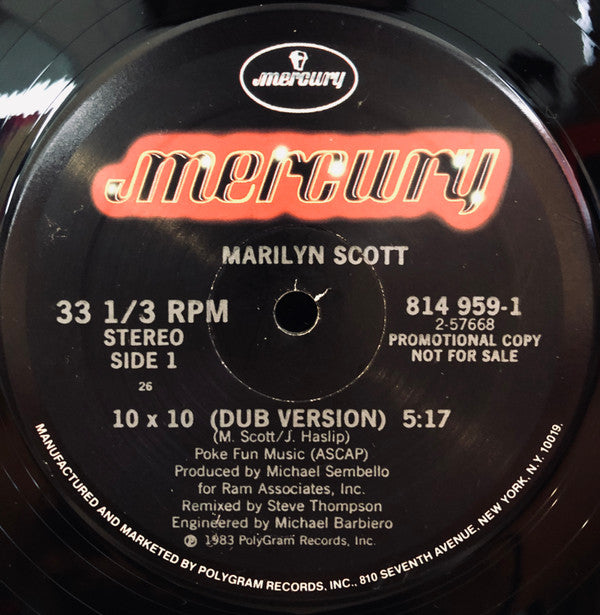 Marilyn Scott : 10 x 10 (12", Promo)