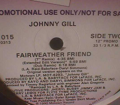 Johnny Gill : Fairweather Friend (12", Promo)