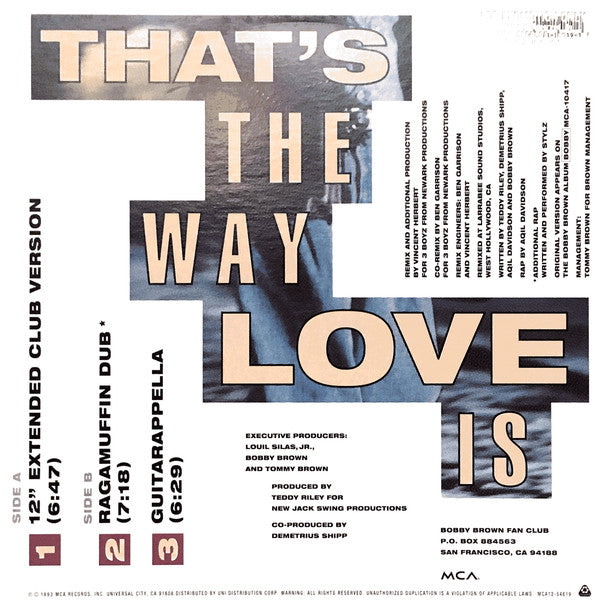 Bobby Brown : That's The Way Love Is (12", Single)