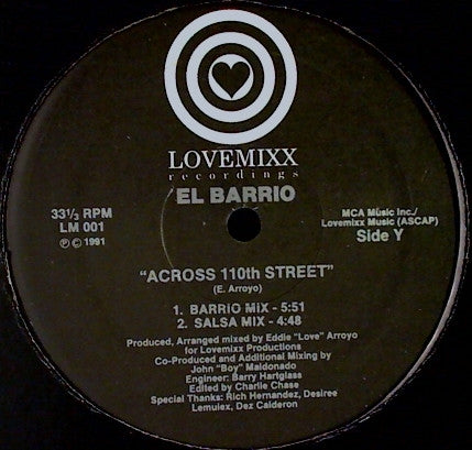El Barrio : Across 110th Street (12")