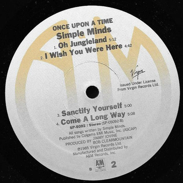 Simple Minds : Once Upon A Time (LP, Album, B o)