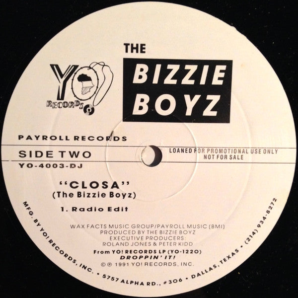 The Bizzie Boyz : Too Deep (12", Single, Promo)